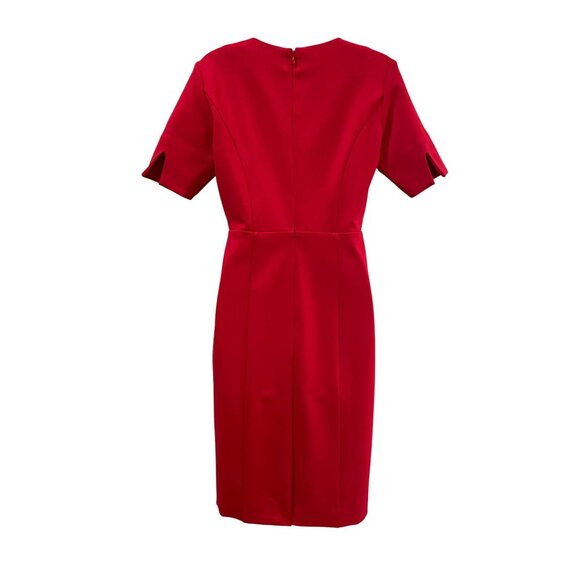 Brooks Brothers Red V-Neck Sheath Dress With Short Sleeves Womens Size 4 - Picture 3 of 12